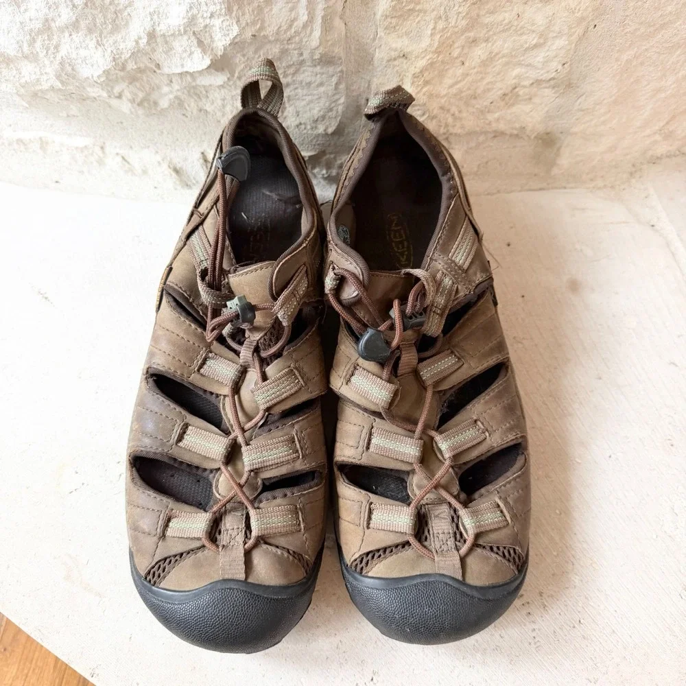 Keen Arroyo II Mens Brown Leather Waterproof Hiking Sandals Shoes 1002427 SZ 10